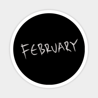 Hand Drawn February Month Magnet